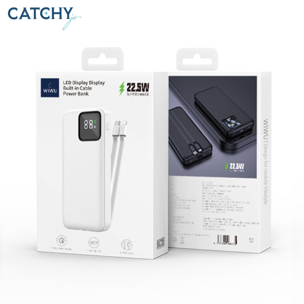 WiWU Power Bank With Built-IN-Cable 20000mAH (22.5W)