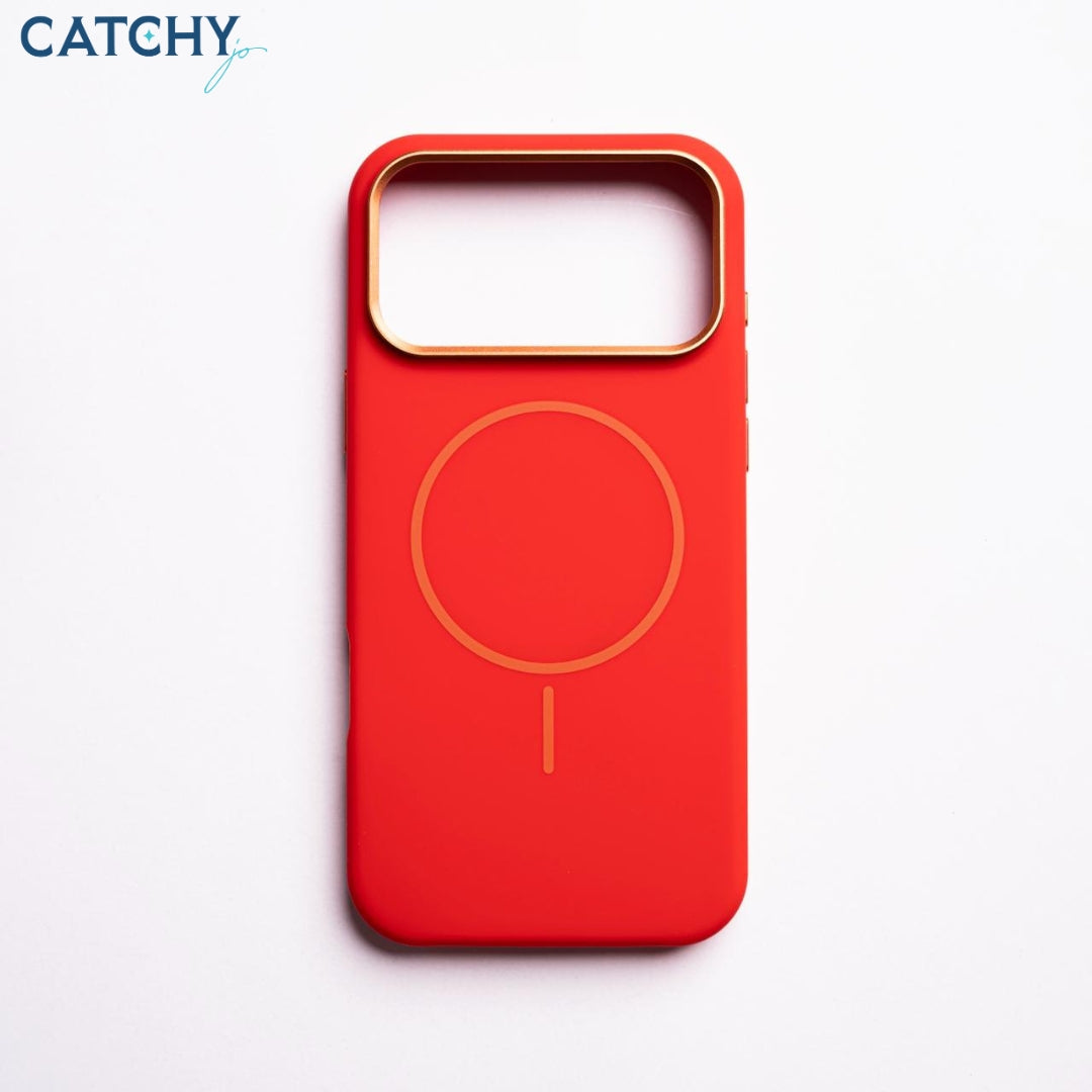 iPhone Silicone MagSafe Slim Case With Metal Camera Frame (1)