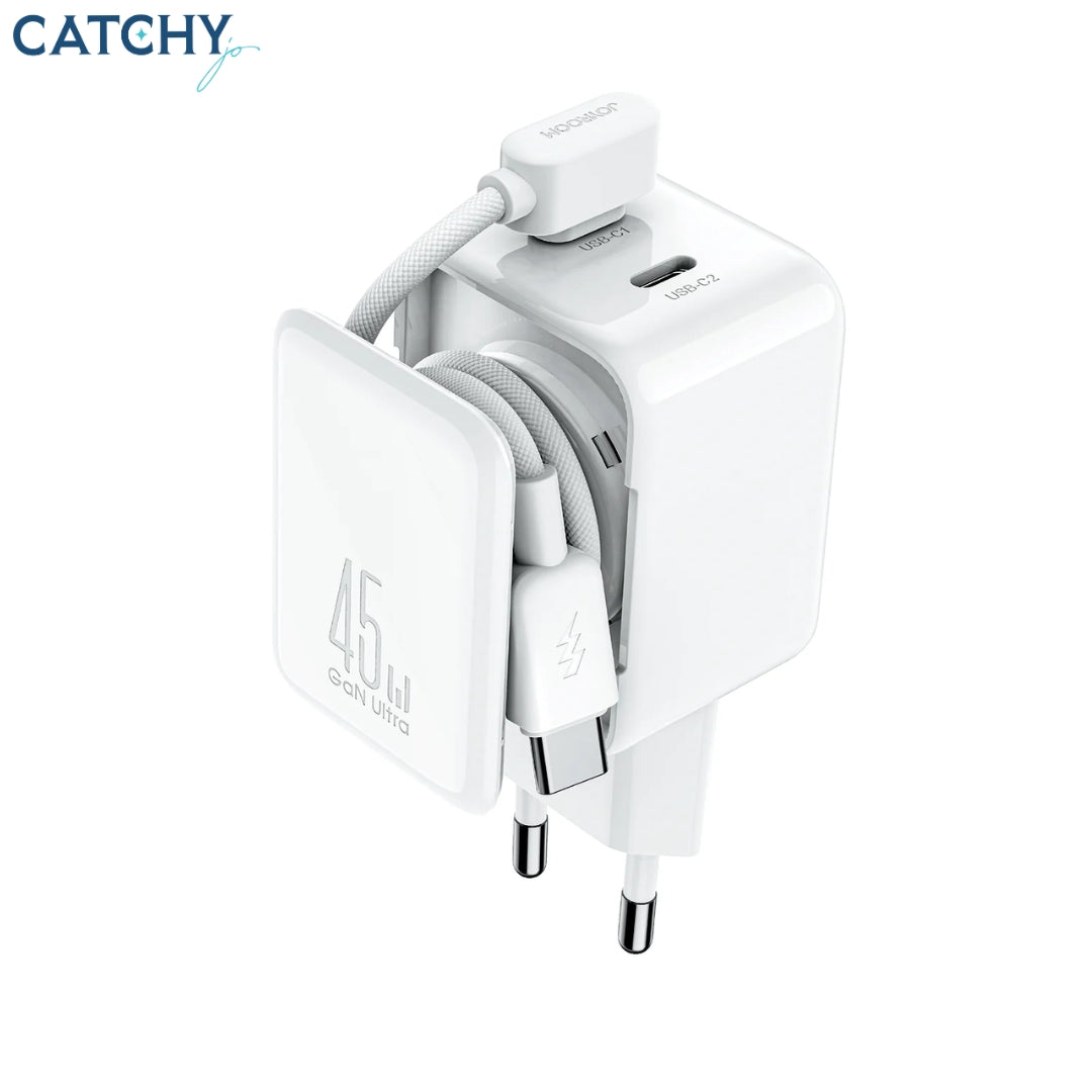 JOYROOM JR-TCL05 Dual Type-C Ports Adapter With Retractable Cable (45W)