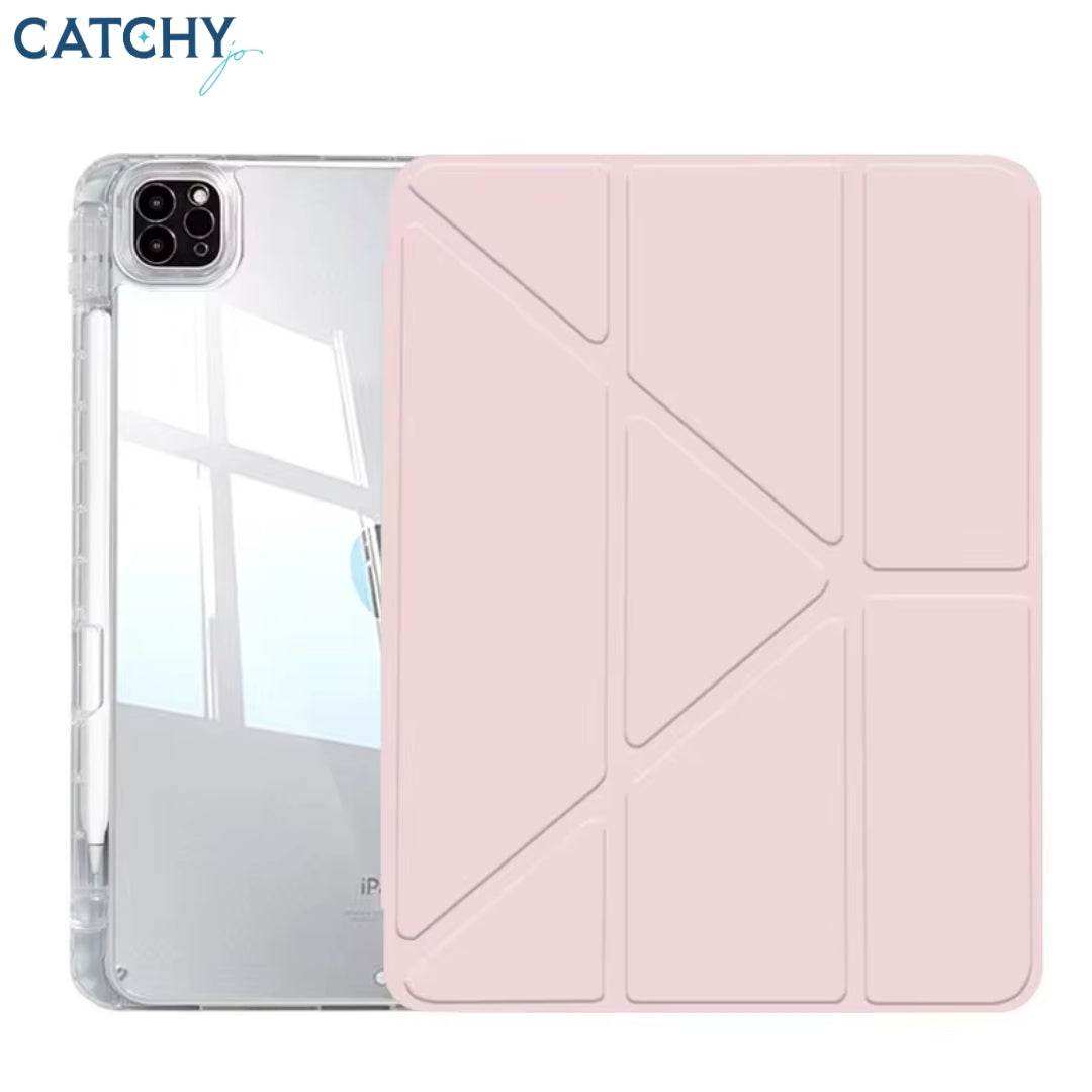 حافظة iPad من جلد PU الشفاف، مضادة للسقوط ومغناطيسية