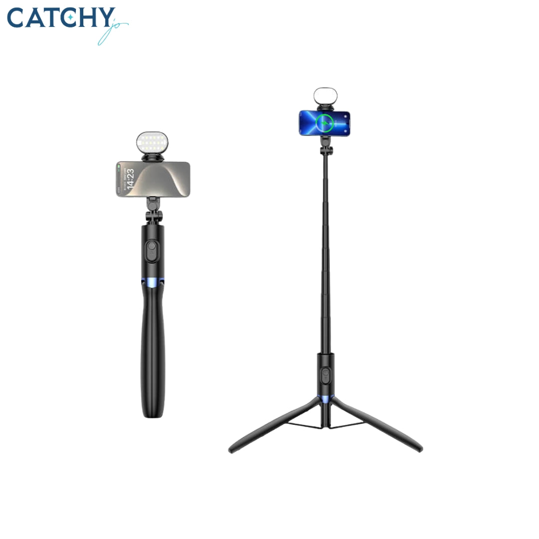 KOOSDA KS-L20S Phone Selfie Stick Tripod With Remote & Light (1.8M)