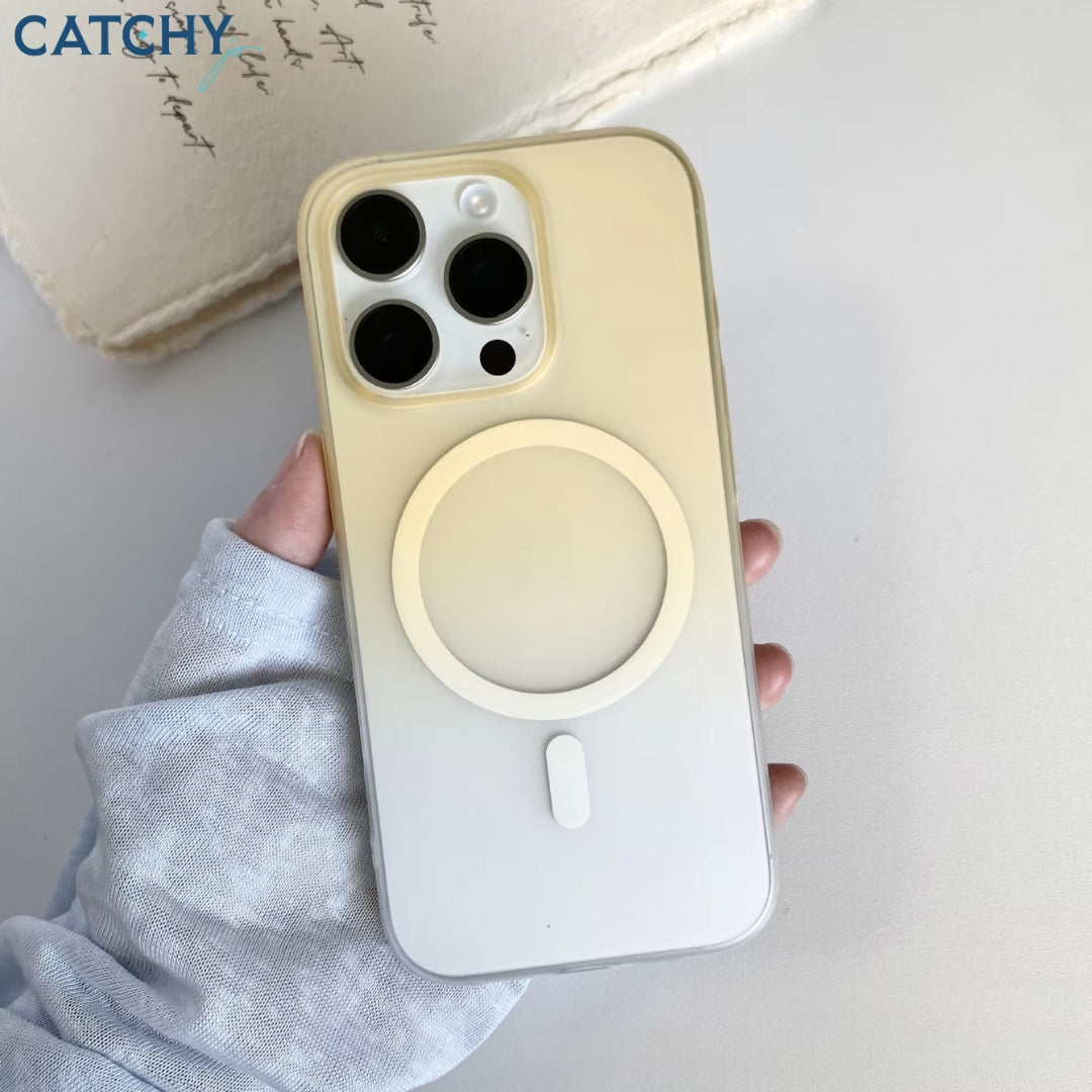 iPhone Gradient Frosted Transparent Magnetic Case