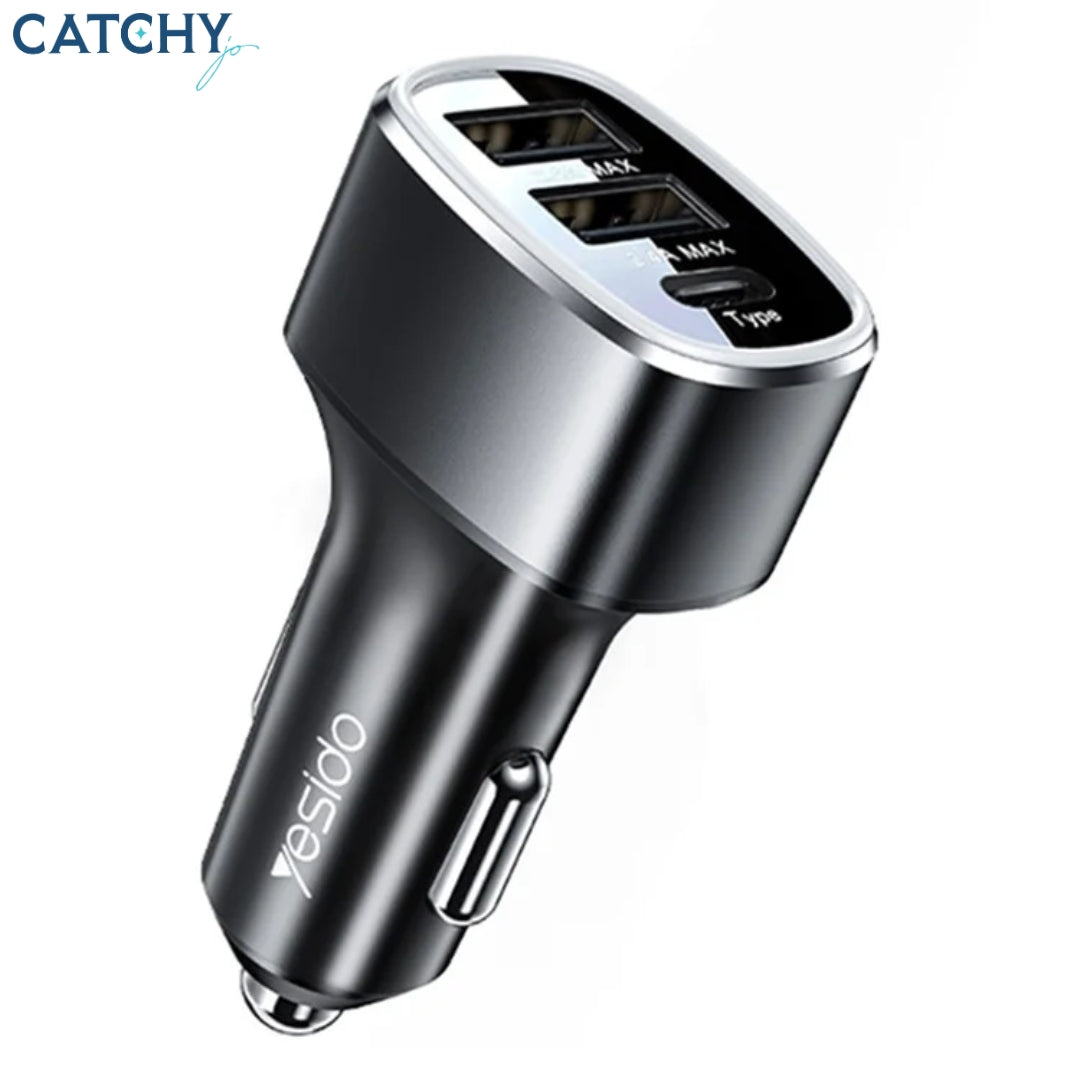 YESIDO Y47 3 Ports Fast Car Charger (49W)