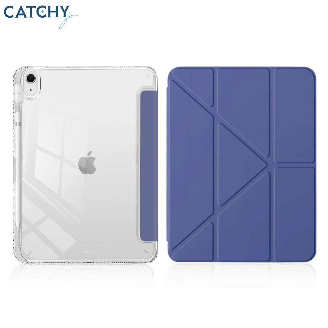 حافظة iPad من جلد PU الشفاف، مضادة للسقوط ومغناطيسية