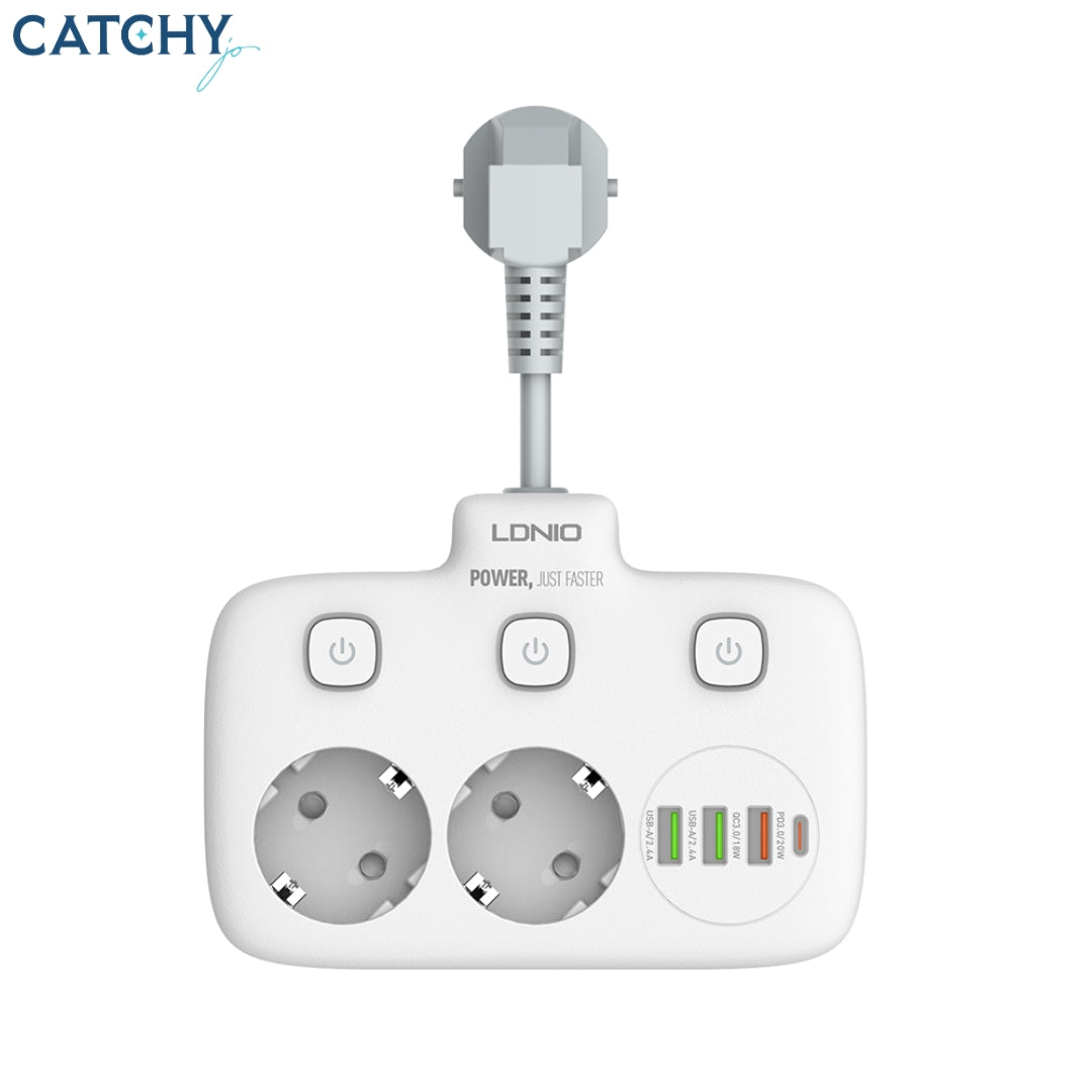 LDNIO SE2435 Power Strip With 2 USB EU Power Socket With Switch 15CM (20W)