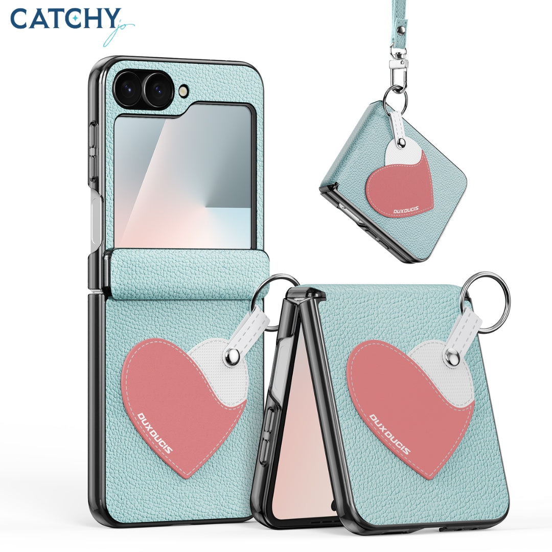 Samsung Z Flip 7 LUVY PU Leather Ring Style Foldable Case