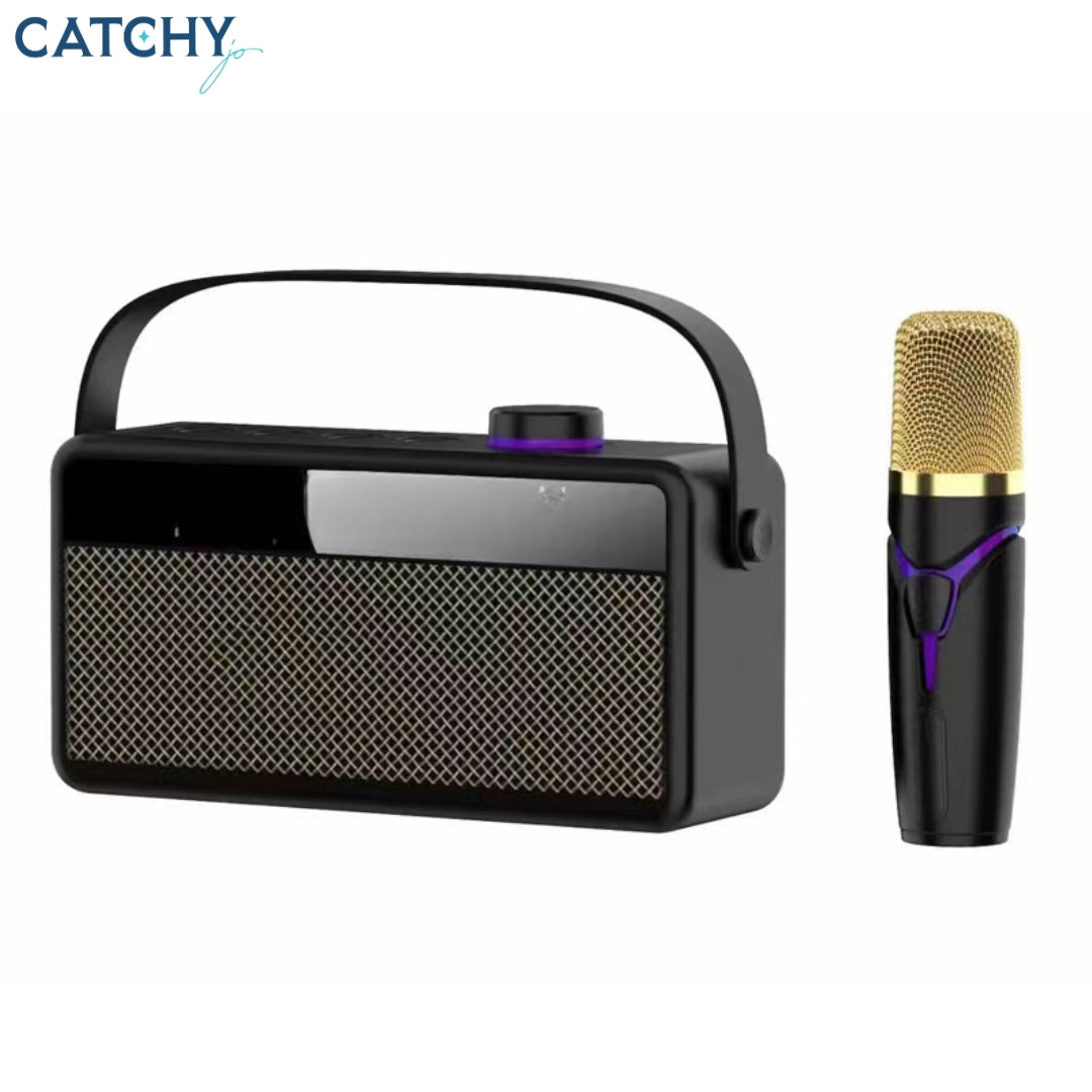 Portable Bluetooth Speaker With Lyrics Display & Microphone Karaoke