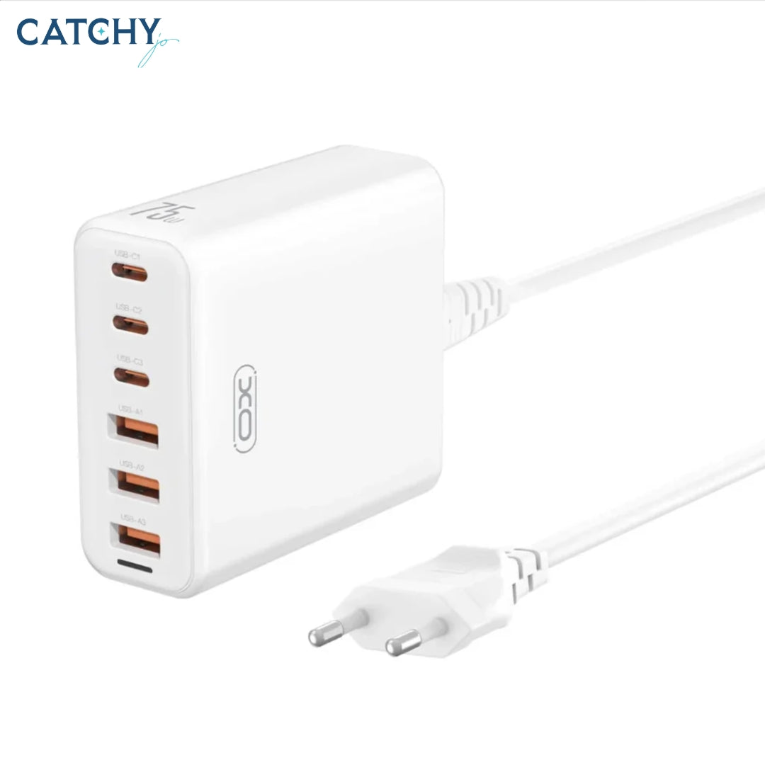 XO L133 Multi-Port Power Charger Fast Charging 75W (EU)