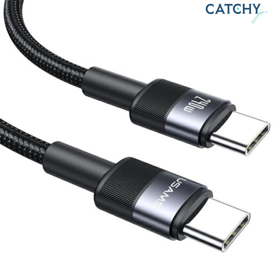 USAMS Aluminum Alloy Type-C To Type-C Data Cable (1.2M)