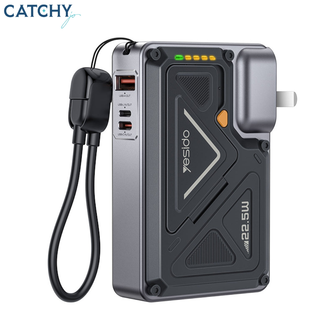 YESIDO YP89 5-IN-1 MagSafe Power Bank With Built-in Stand (10000mAh)