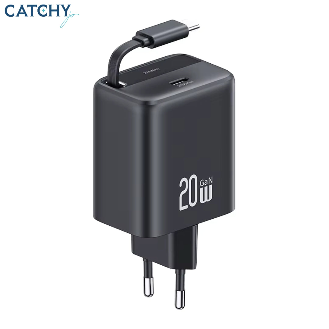 USAMS CC233 Charging Adapter With Type-C Retractable Cable (20W)