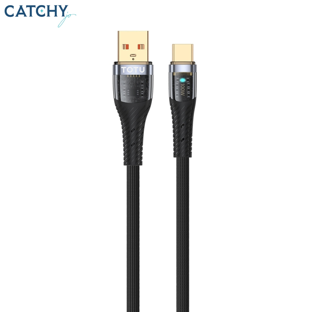 TOTU CB-8 Series Transparent Braided USB-A To Type-C (100W)
