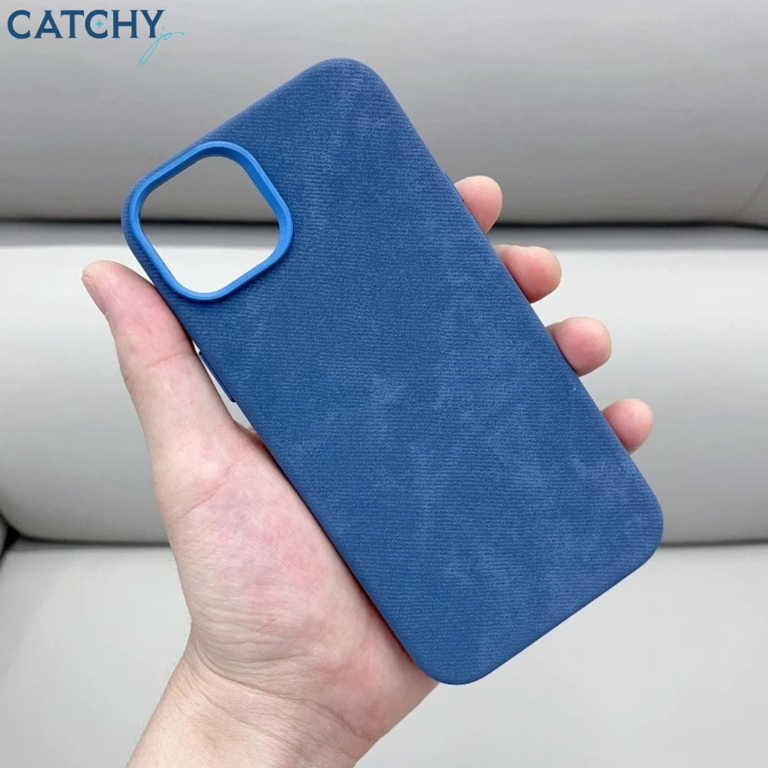 iPhone Magnetic Fiber Leather Phone Case