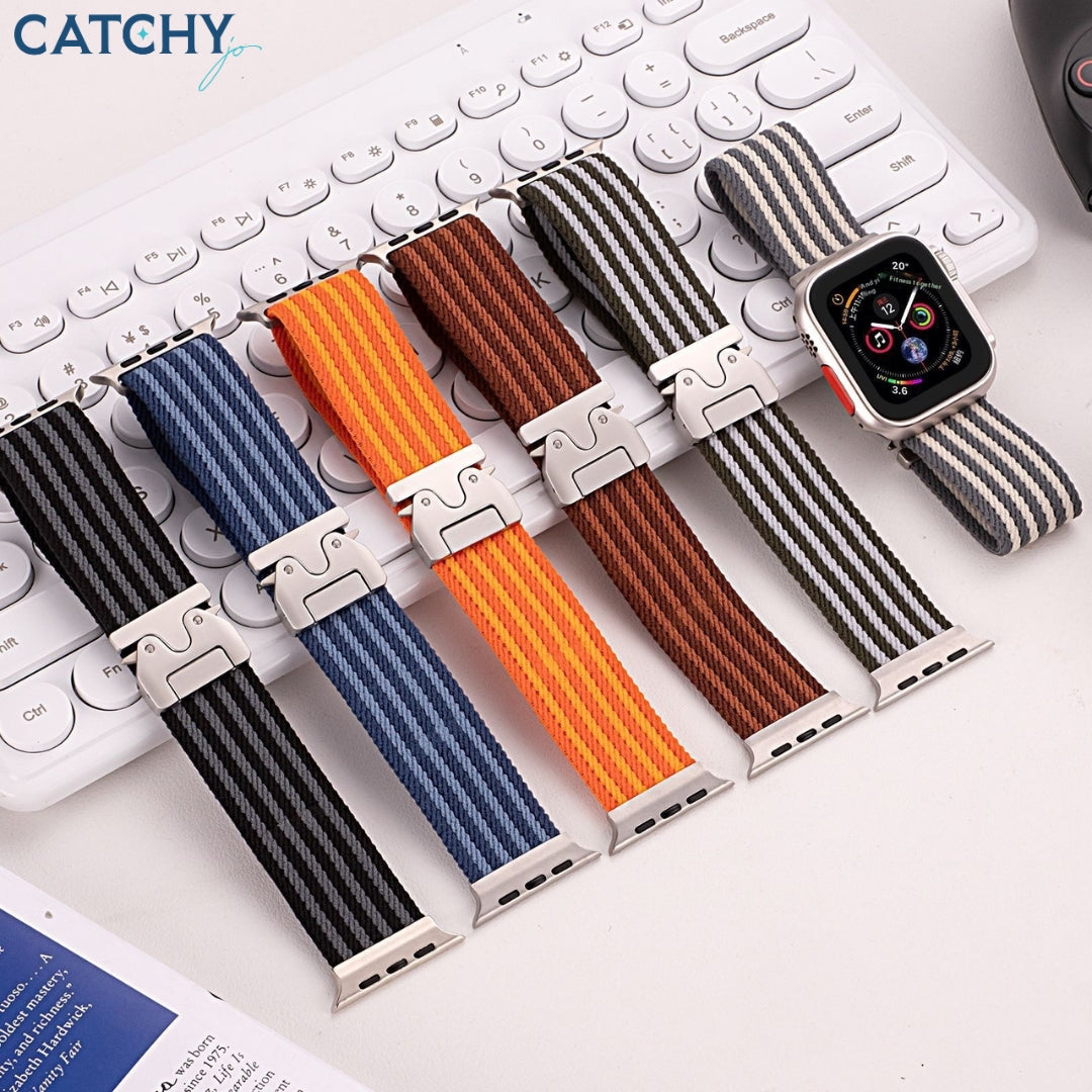 Stripe Nylon Braided Apple Watch Band