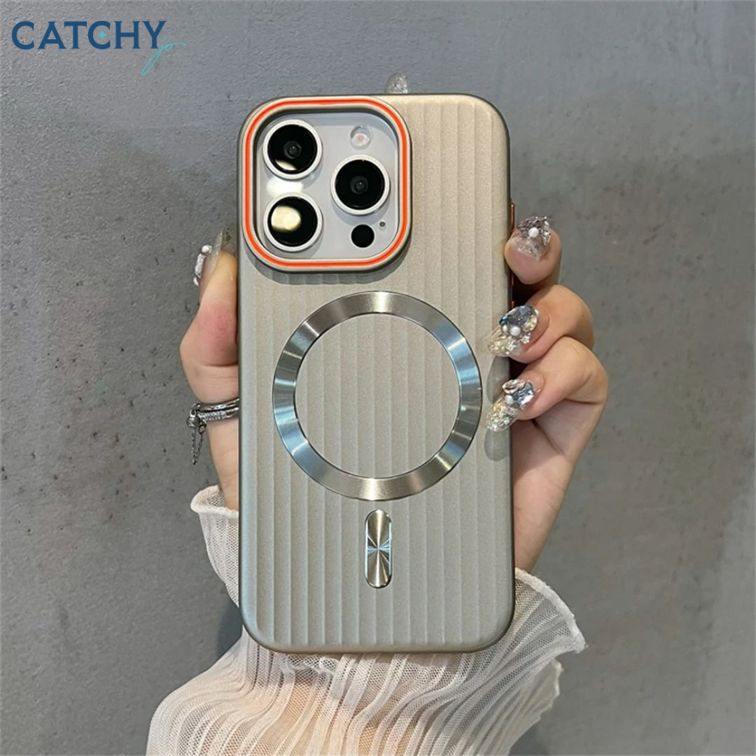 iPhone Luxury Striped Matte Magnetic Case