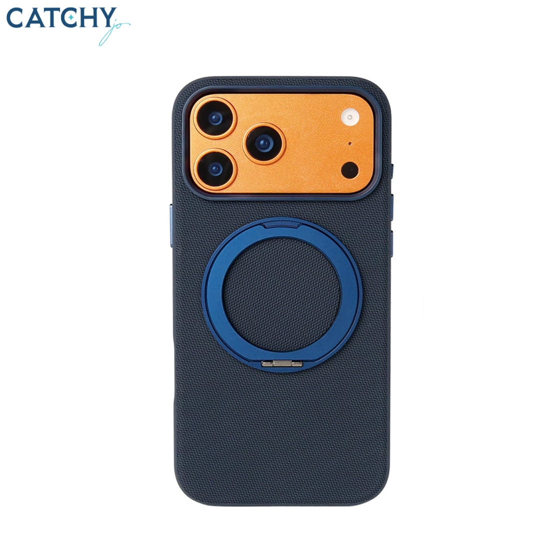 iPhone Fabric Leather Shockproof Magnetic 360 Ring Case