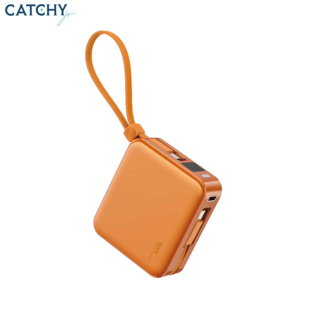 ROCK Fast Charging Power Bank With Built-in Dual Cables (10000mAh)