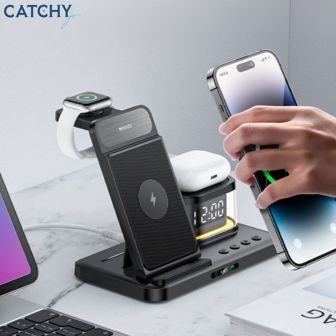 YESIDO DS22 5-in-1 Fast Charging Double Angle Wireless Charger (15W)