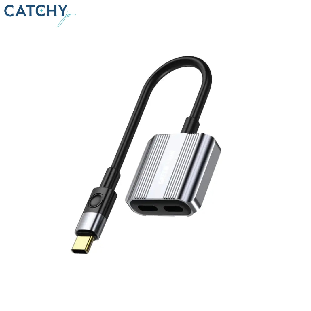 Green Lion 2 in 1 Splitter Adapter Type-C To AUX + Type-C
