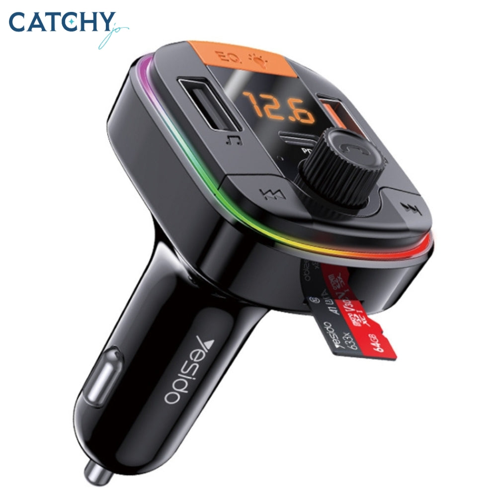 YESIDO Y45 Car Charger With Bluetooth Digital Display FM