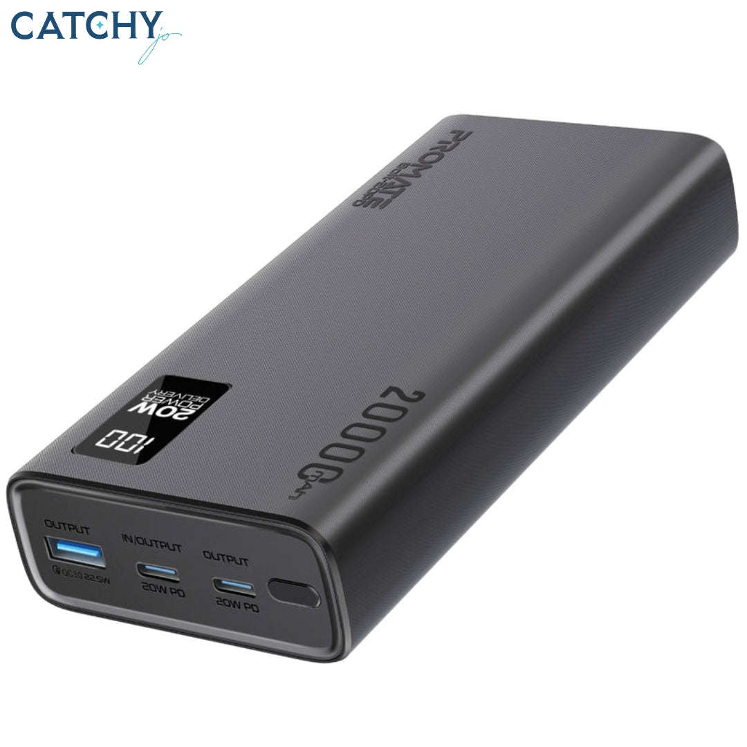 PROMATE Bolt-20 بنك طاقة محمول ذكي مضغوط للشحن (20000mAh)