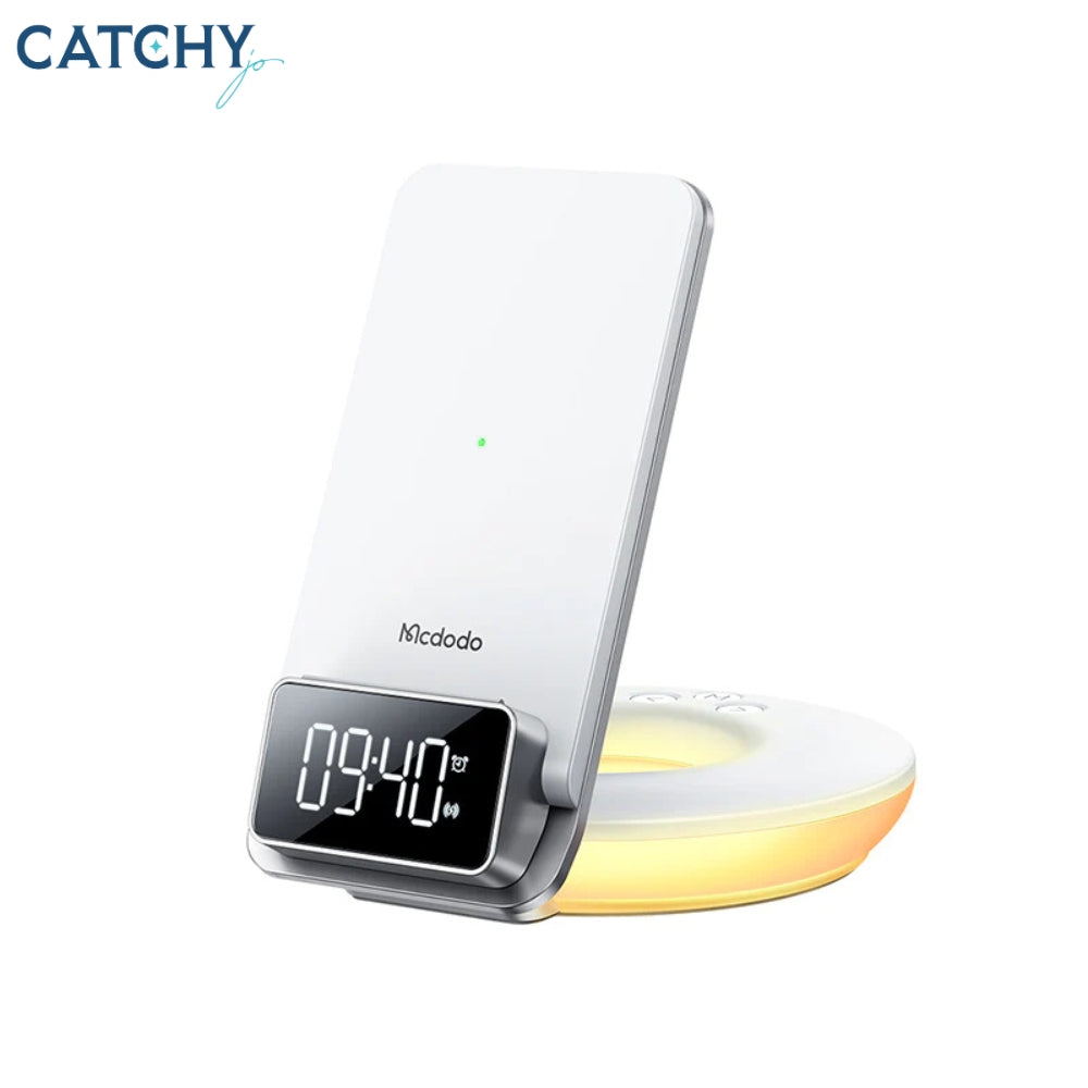 MCDODO CH-1610 4 in 1 Desktop Wireless Charger with Alarm & Night Lamp