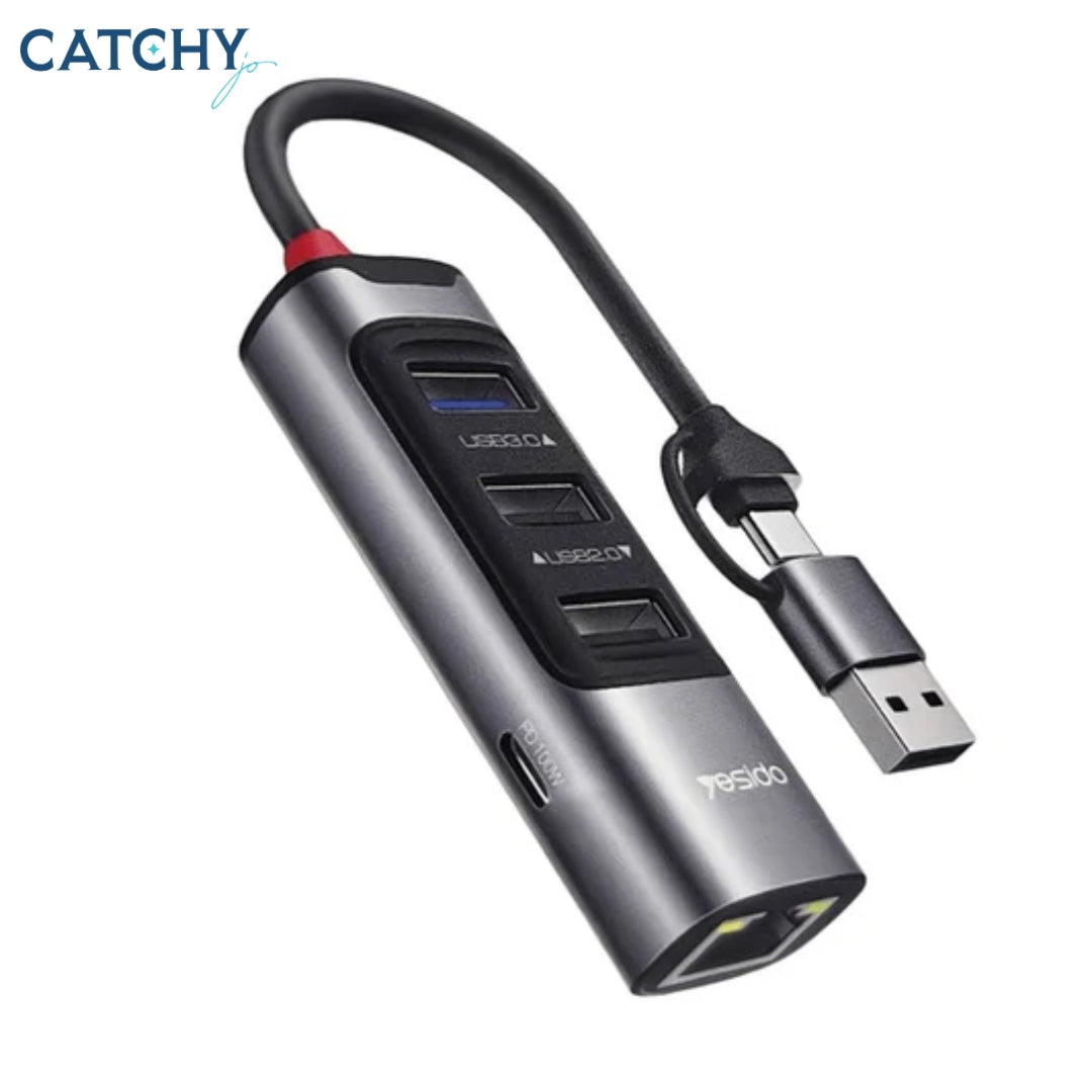 YESIDO HB21 5-in-2 USB Hub Adapter