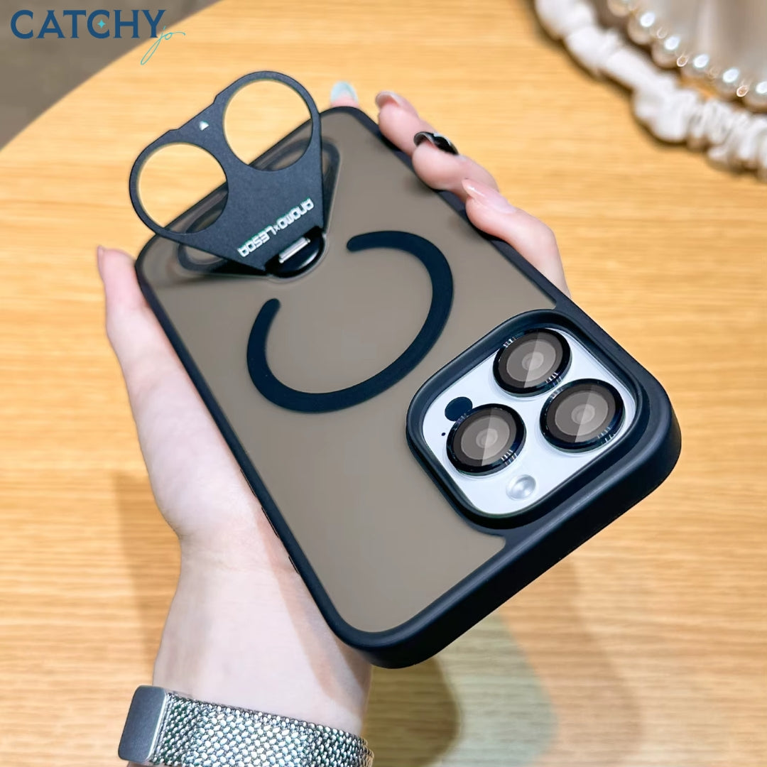 iPhone Creative Rotating Ring Folding Bracket Magnetic Case