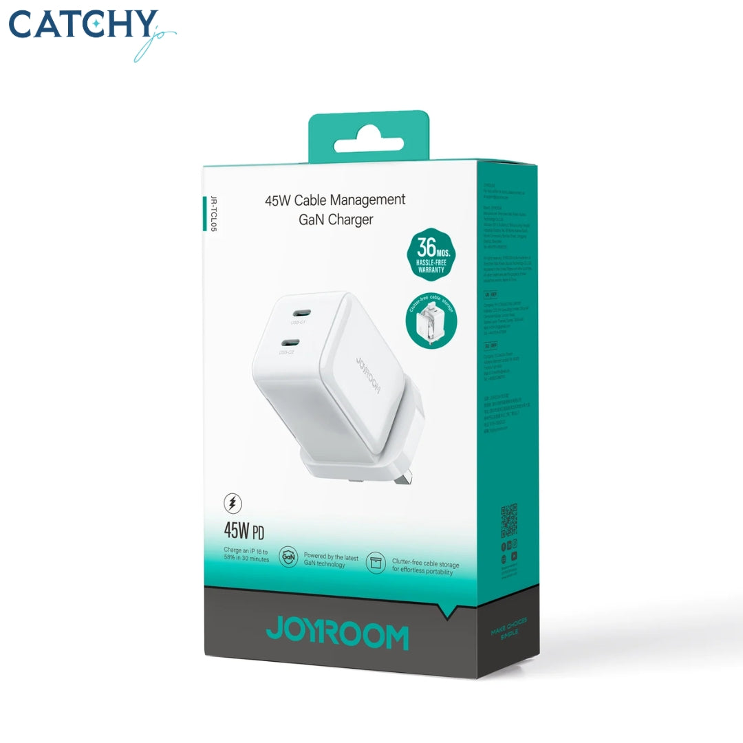 JOYROOM JR-TCL05 Dual Type-C Ports Adapter With Retractable Cable (45W)