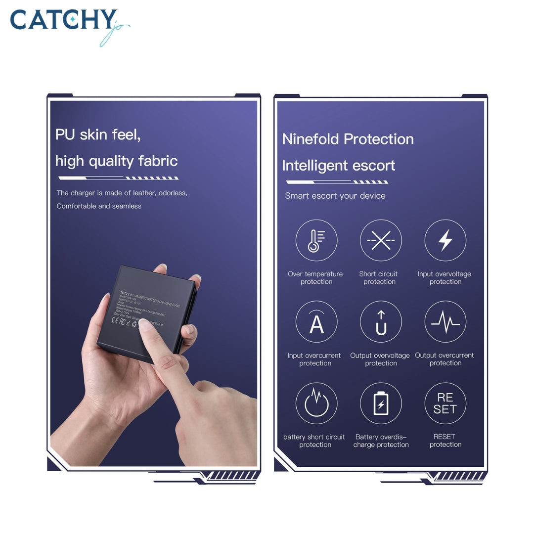 TOTU CACW-066 2 in 1 Folding Storage Magnetic Wireless Fast Charger (15W)
