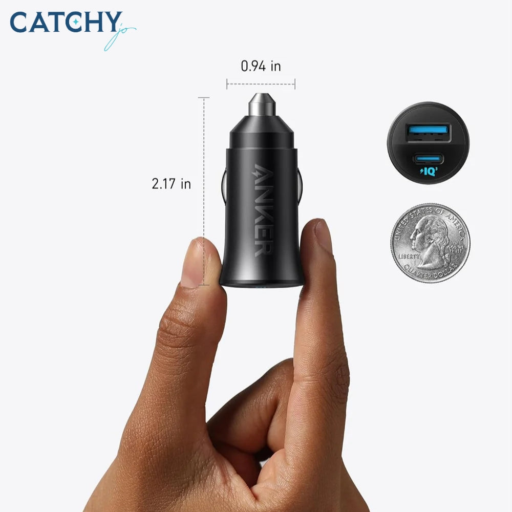 شاحن سيارة Anker بمنفذين (30W)