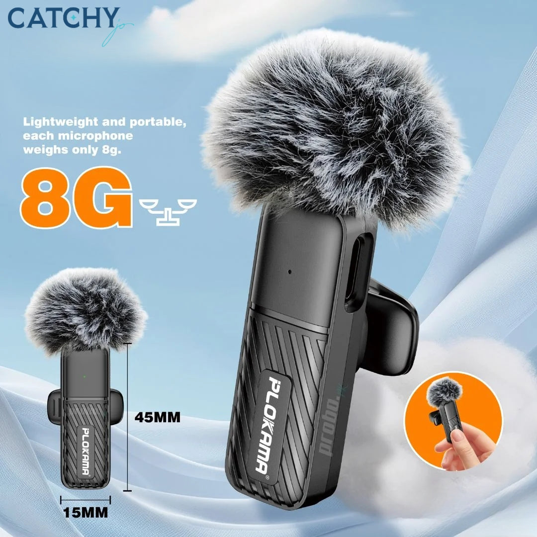 Plokama VM-20 Wireless Dual Lavalier Microphone for Android & iPhone