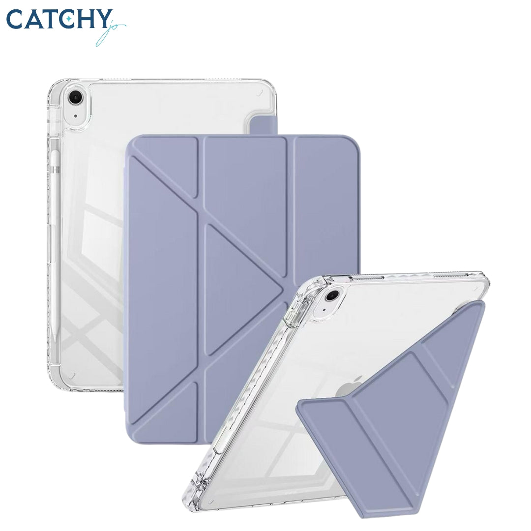 حافظة iPad من جلد PU الشفاف، مضادة للسقوط ومغناطيسية