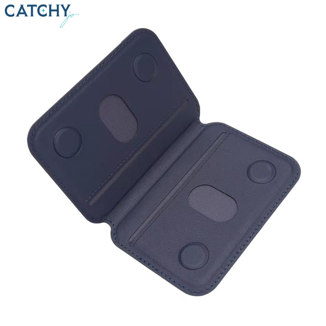 Slim Leather Magnetic Phone Wallet Holder
