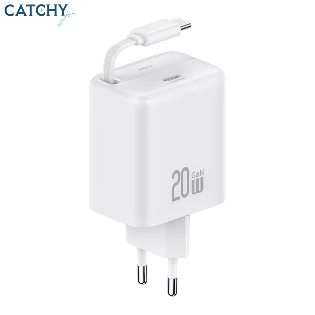 USAMS CC233 Charging Adapter With Type-C Retractable Cable (20W)