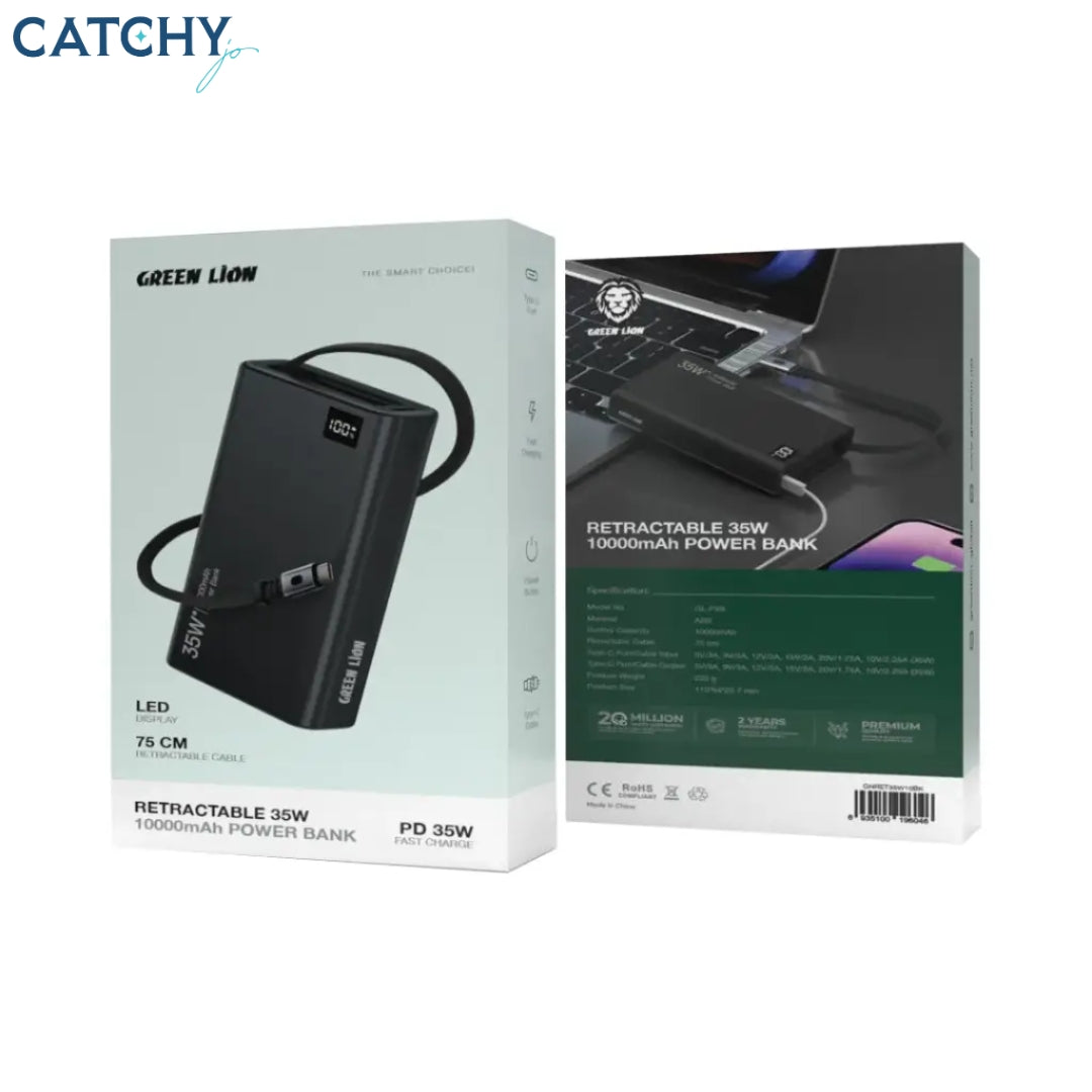 Green Lion Retractable Power Bank (10000mAh)