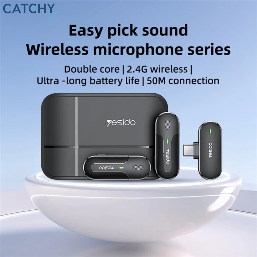 YESIDO KR17 Type-C Lavalier Microphone System With Charging Case