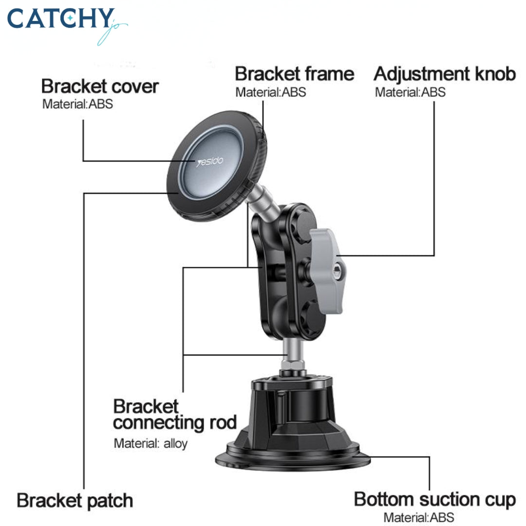 YESIDO C281 Suction Cup Magnetic Car Phone Holder