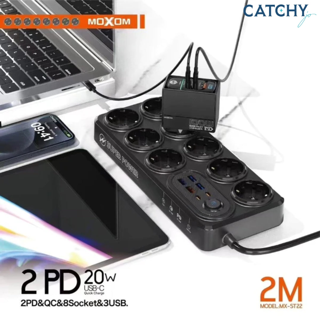 Moxom (ST22)14-Port Power Strip (2M)