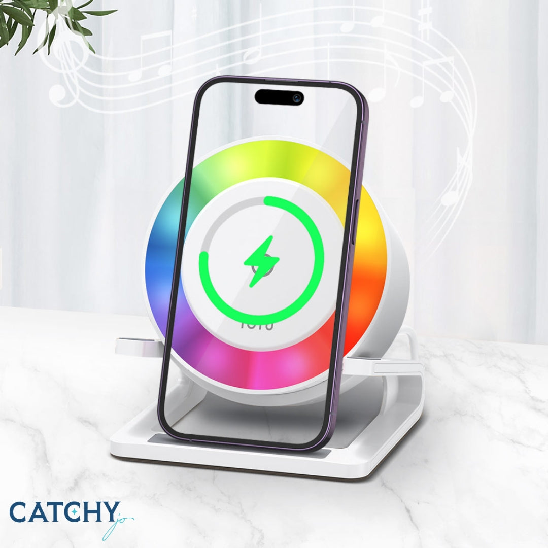 TOTU 4 in 1 Wireless Charging Colorful Speaker (15W)