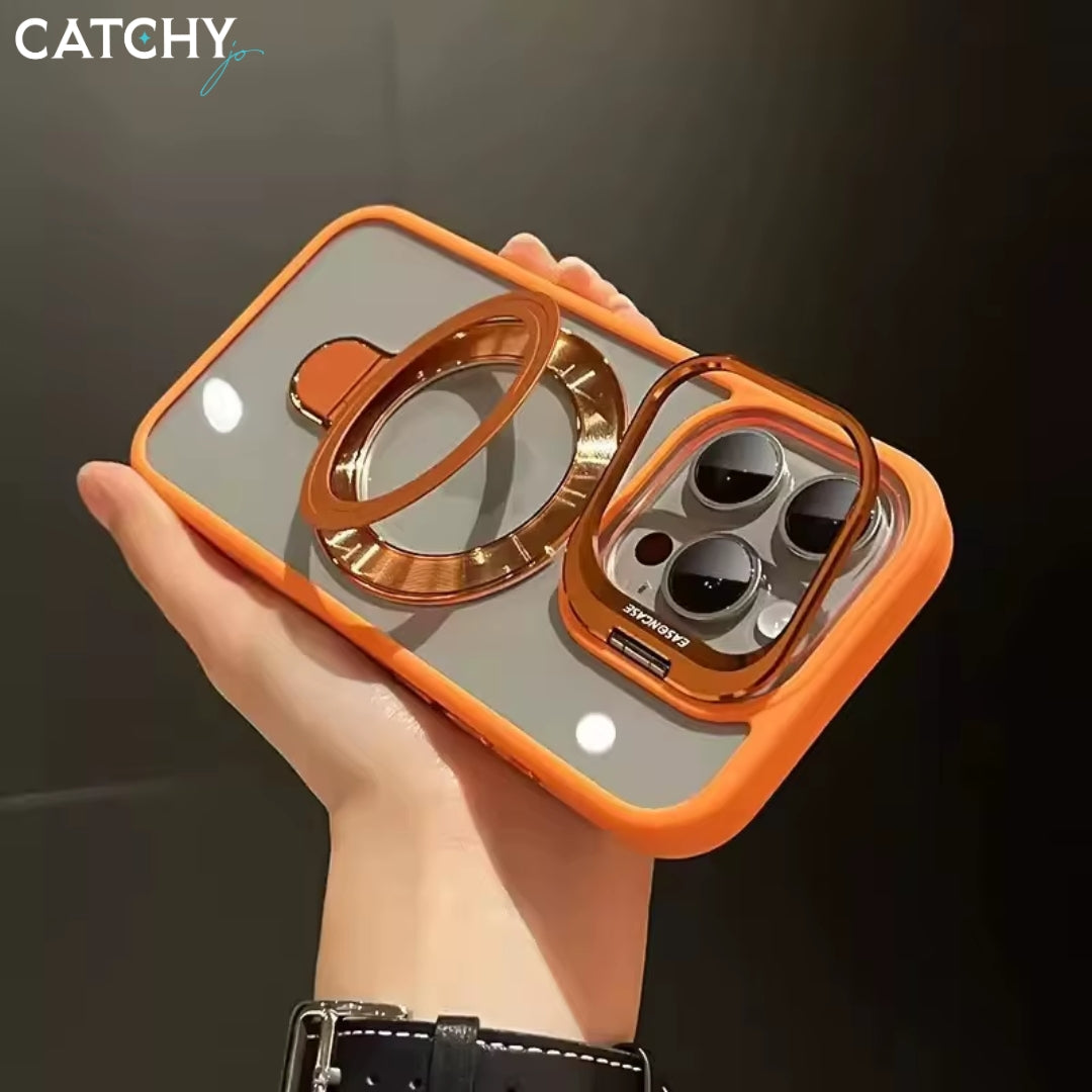 iPhone Fashion Hollow Lens Holder Magnetic Case