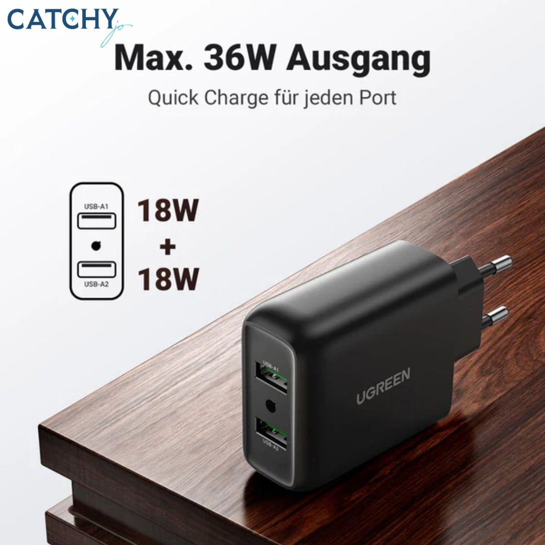 شاحن سريع UGREEN USB QC 3.0 (36W)