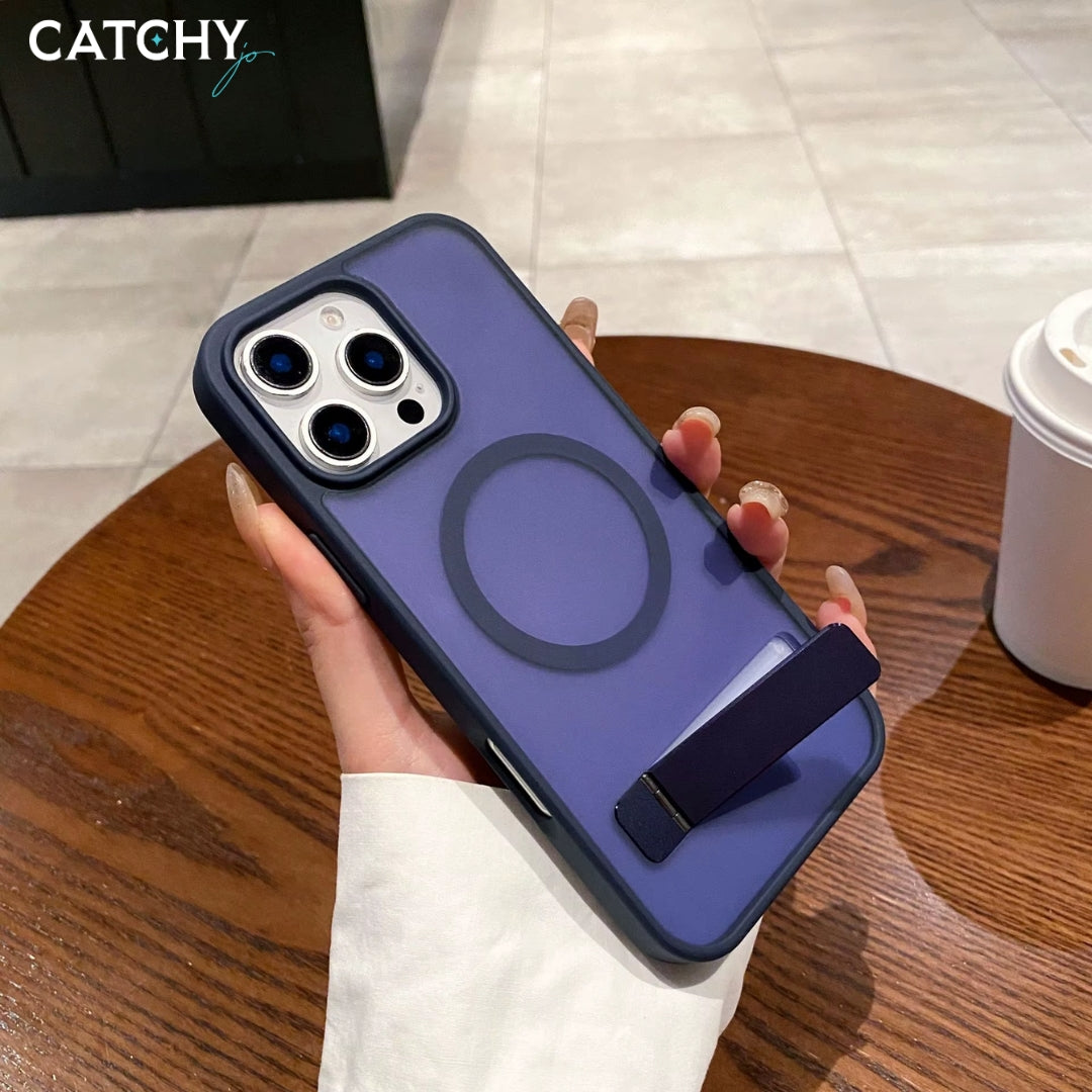 Magnetic Stand Grip Frosted Wireless Charge Case