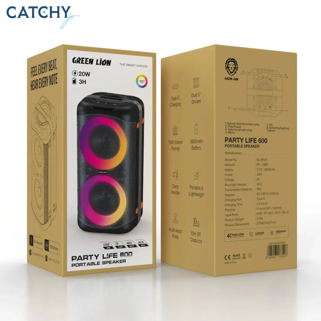 Green Lion Party Life 600 Speaker