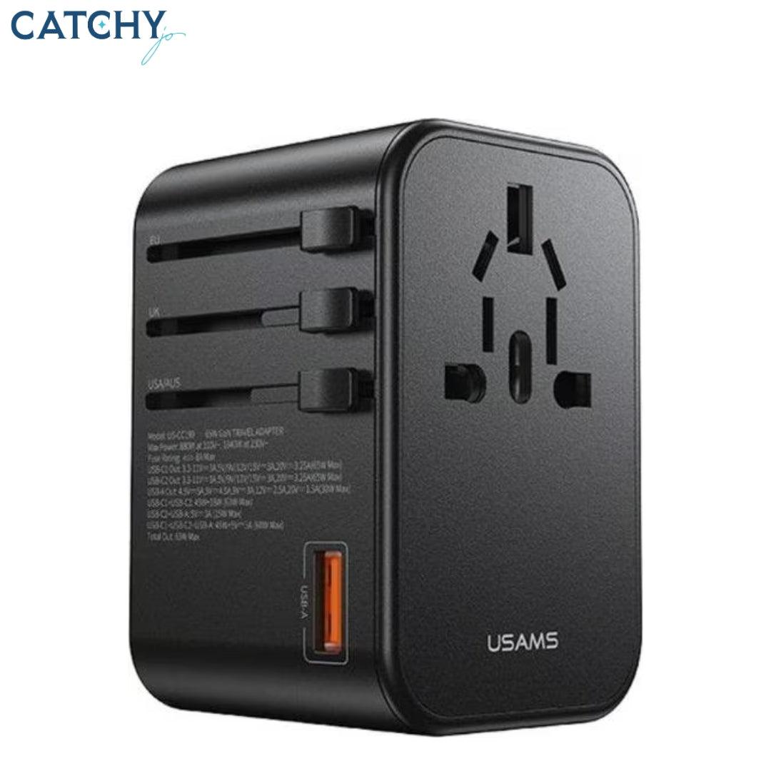USAMS CC199 Dual Type C+USB Universal Travel Charger (65W)