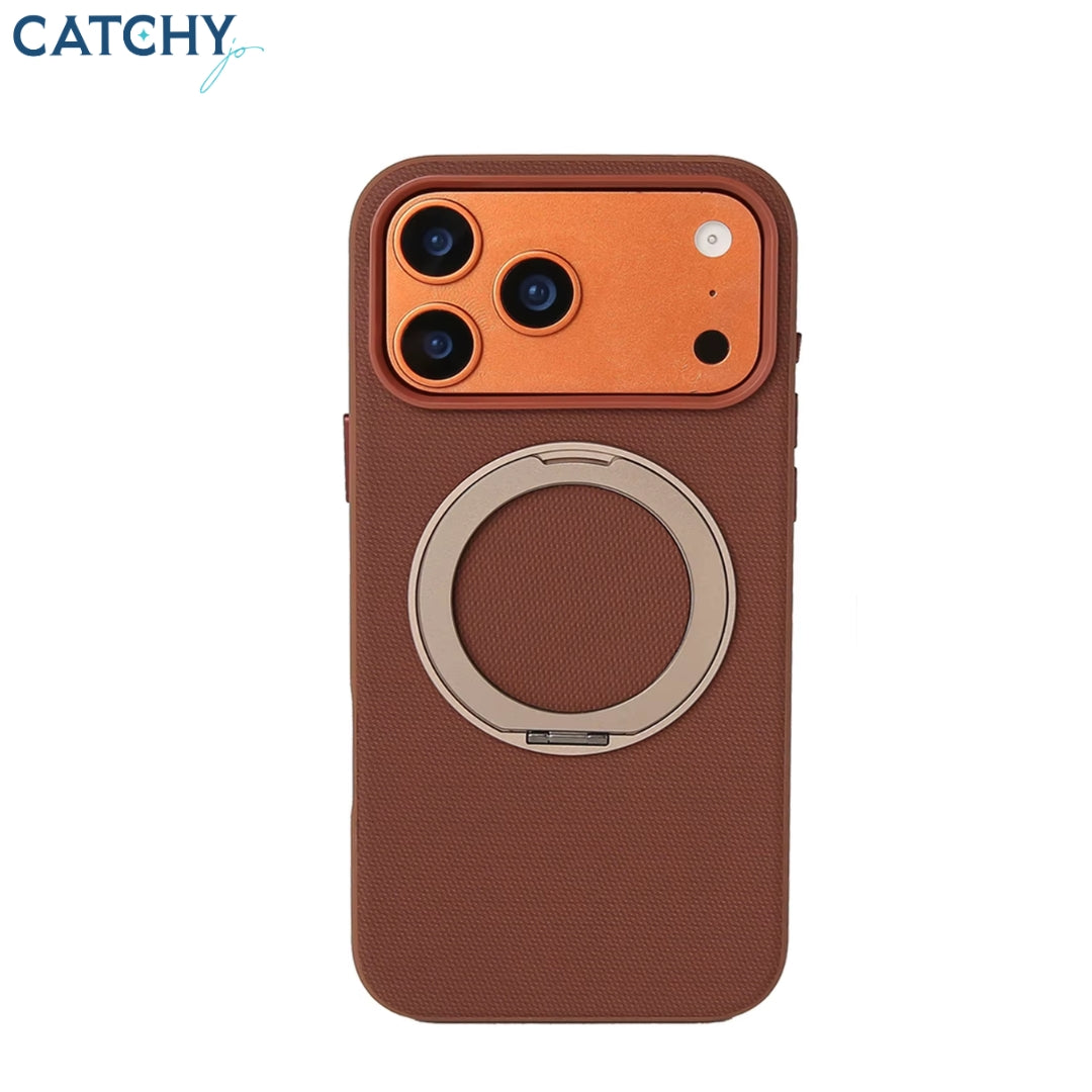 iPhone Fabric Leather Shockproof Magnetic 360 Ring Case