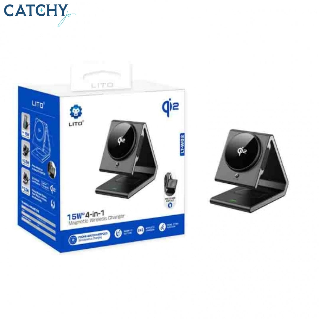 LITO LT-W02 QI2 4-in-1 Magnetic Wireless Charger (15W)