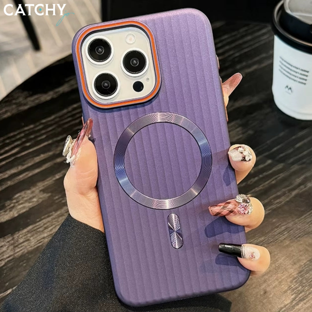 iPhone Luxury Striped Matte Magnetic Case