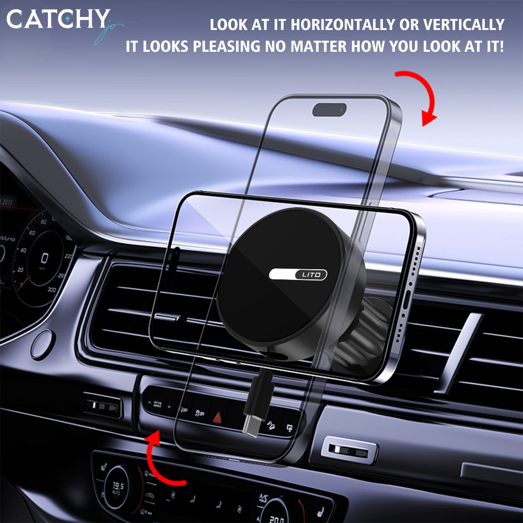 LITO LT-W06 Magnetic Wireless Charging Car Phone Holder (15W)