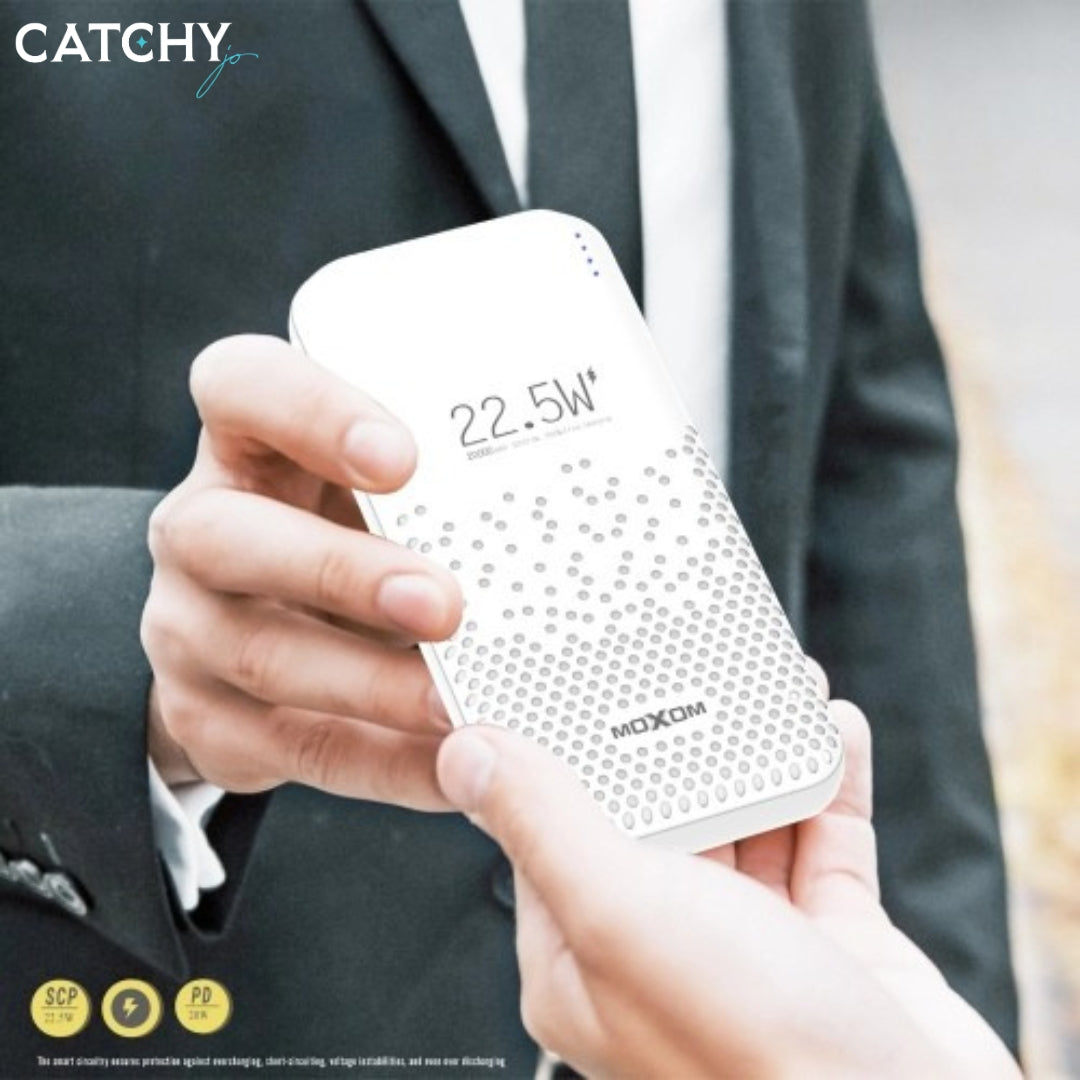 Moxom MX-PB97 باور بانك بنقشة Grain مع مصباح LED (20000mAh)